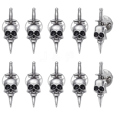 10Pcs Halloween Alloy Lapel Pin Backs for Backpack Clothes JEWB-UN0002-69A-1