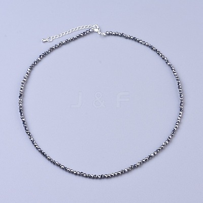 Terahertz Stone Beaded Necklaces NJEW-K114-A-A22-1