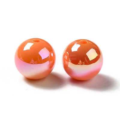 UV Plating Rainbow Iridescent Acrylic Beads PACR-D070-01L-1