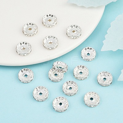 Brass Rhinestone Spacer Beads RB-A014-Z12mm-01S-1
