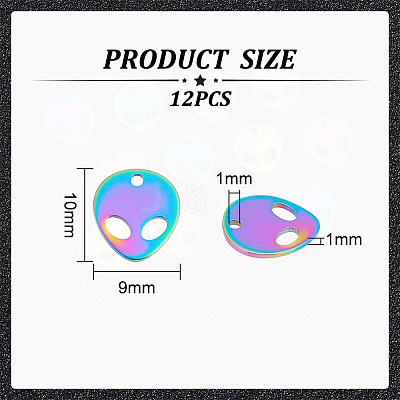12Pcs Ion Plating(IP) 201 Stainless Steel Charms STAS-UN0045-65-1