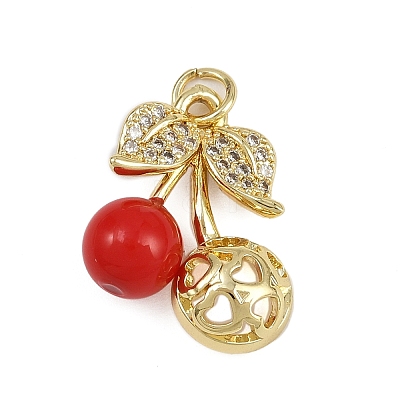 Brass Micro Pave Cubic Zirconia Pendants KK-D409-32G-1