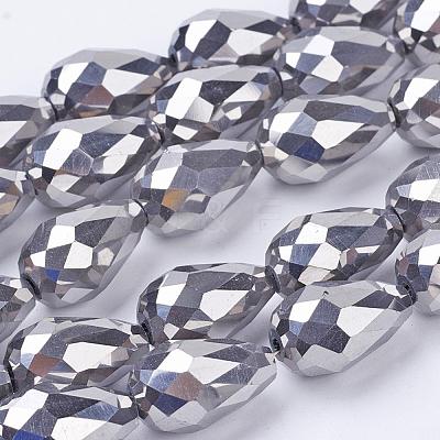Electroplate Glass Beads Strands EGLA-D017-15x10mm-7-1