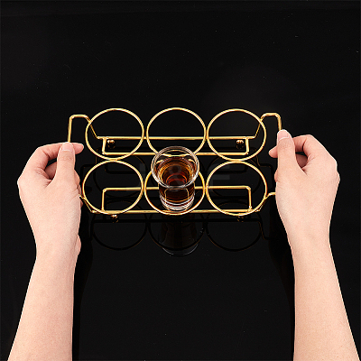 6-Hole Iron Glass Holder Display Racks ODIS-WH0025-72-1