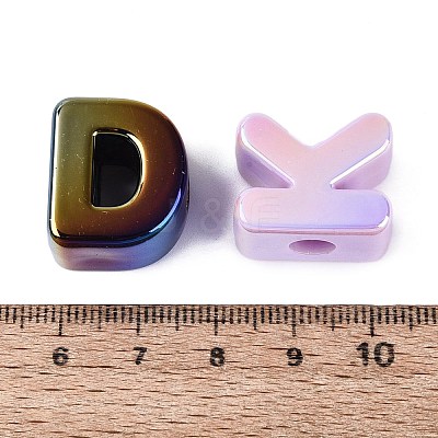 UV Plating Opaque Acrylic European Beads OACR-Q199-09-1