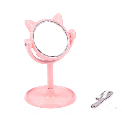Miniature Cute Cat's Head Alloy Makeup Mirrors MIMO-PW0001-013A-1