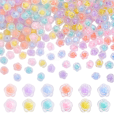 240Pcs 12 Colors Transparent Acrylic Beads MACR-PH0001-75-1
