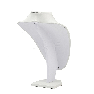 MDF Covered with PU Leather Bust Shaped Necklace Display Stands ODIS-S015-02B-1