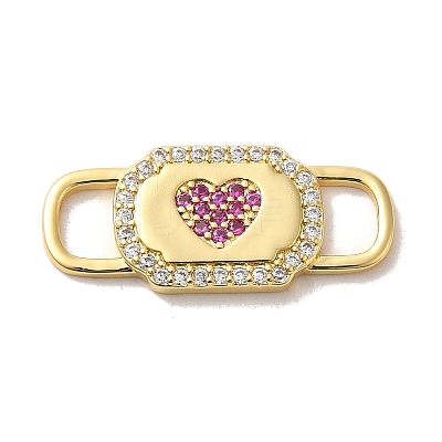 Brass Cubic Zirconia Connector Charms LS-KK-M278-01A-G-1