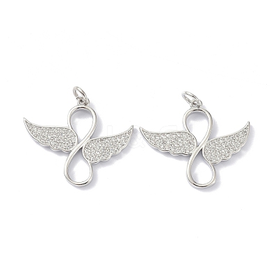 Brass Cubic Zirconia Pendants ZIRC-C022-36P-1