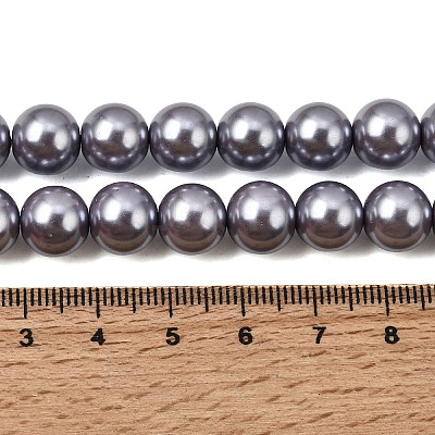 Eco-Friendly Dyed Glass Pearl Round Beads Strands HY-A002-10mm-RB028-1