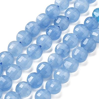 Natural Dyed White Jade Beads Strands G-C179-A6mm-10-1