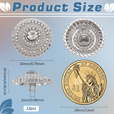 12PC 1-Hole Alloy Buttons DIY-FG0007-29P-1