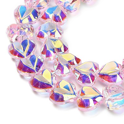 Electroplate Transparent Glass Beads Strands EGLA-B012-AB09-1