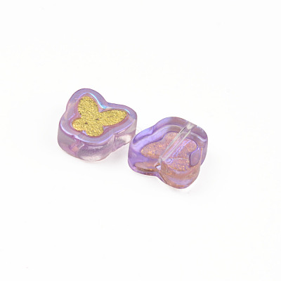 Electroplate Transparent Handmade Lampwork Beads X-LAMP-Q032-04A-1