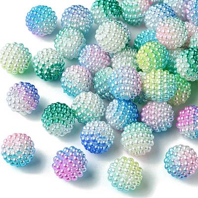50Pcs 5 Colors Imitation Pearl Acrylic Beads OACR-FS0001-62B-1