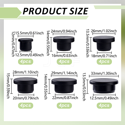 24Pcs 6 Styles Silicone Hole Plugs AJEW-NB0007-80-1
