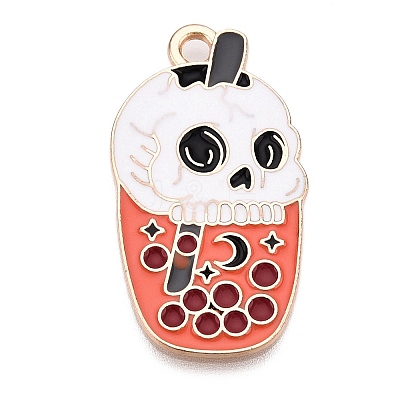 Halloween Alloy Enamel Pendants ENAM-T021-06KCG-1
