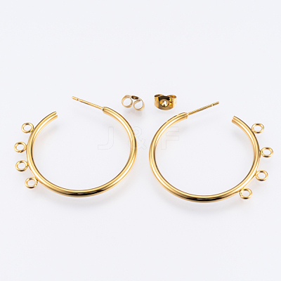 Ion Plating(IP) 304 Stainless Steel Stud Earring Findings STAS-Q231-02G-1