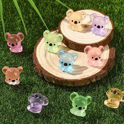 30Pcs 6 Colors Luminous Resin koala Ornaments DJEW-CJ0001-18-1