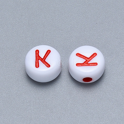 Craft Acrylic Horizontal Hole Letter Beads SACR-S201-11K-1