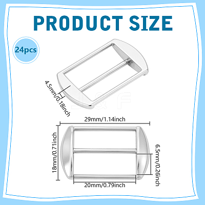 24Pcs Alloy Tri-Glide Adjuster Buckles FIND-GA0008-33P-1
