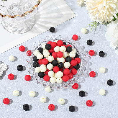 Rubberized Style Imitated Silicone Acrylic Beads MACR-PA0001-06C-05-1