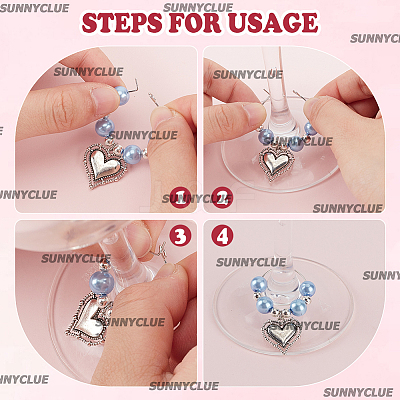 14Pcs Glass Wine Glass Charms AJEW-SC00005-1