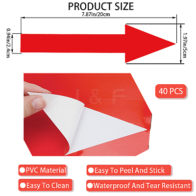 PVC Self Adhesive Arrow Label Stickers DIY-CP0013-44A-1
