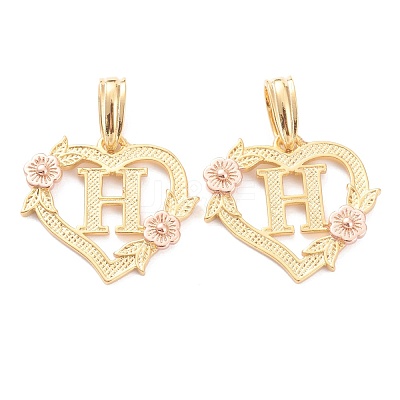Real 18K Gold Plated Brass  Pendants KK-J042-43G-H-1