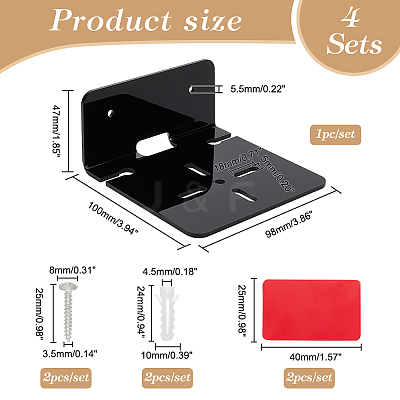 Acrylic Wall-Mounted Adhesive Camera Display Shelf with Iron Screw ODIS-WH0002-86A-1