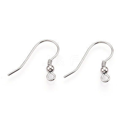 Anti-Tarnish Rhodium Plated 925 Sterling Silver French Hooks with Coil and Ball STER-T007-121P-1