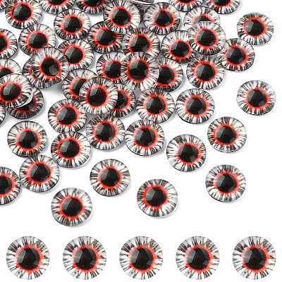 Flat Back Glass Cabochons GGLA-YW0002-10mm-02H-1
