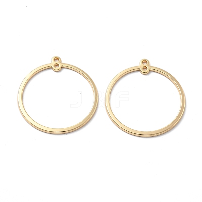 Brass 2-Loop Link Pendants KK-V003-08-1