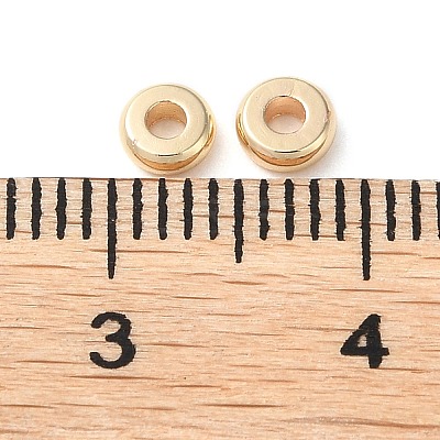 Brass Flat Round Spacer Beads KK-M085-A-12G-01-1