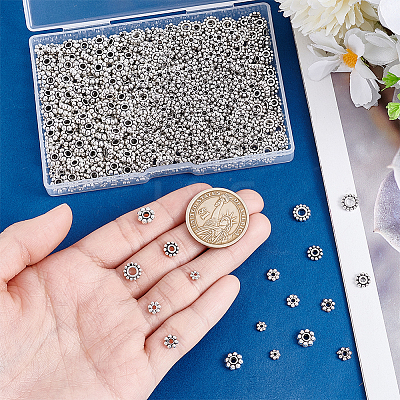 660Pcs 6 Styles Tibetan Style Beads TIBEB-PH0005-34-1