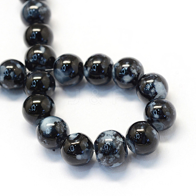 Baking Paint Glass Round Bead Strands X-DGLA-Q019-8mm-73-1