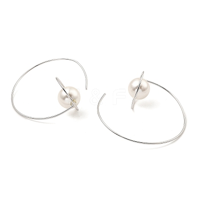 Rhodium Plated 925 Sterling Silver Dangle Earrings EJEW-Z024-01C-P-1