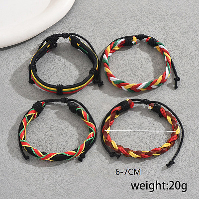 Bohemian Style Handmade PU Leather Adjustable Bracelet Sets FL7355-3-1