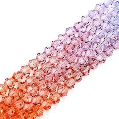 Gradient Color Baking Paint Glass Bead Strands X1-DGLA-A039-T4mm-A015-1