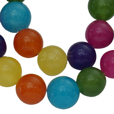 Dyed Natural White Jade Beads Strands X-JB6mm-1