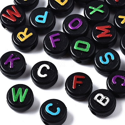 Opaque Black Acrylic Beads MACR-Q242-009-1
