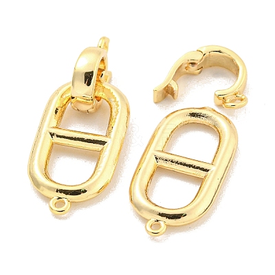 Brass Fold Over Clasps KK-Z044-09G-1