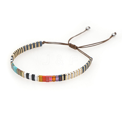 Bohemian Style Minimalist Tila Beaded Adjustable Braided Bracelets for Women RX8428-1