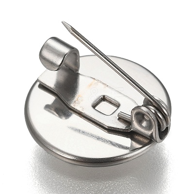 Tarnish Resistant 304 Stainless Steel Brooch Findings X-STAS-F191-04P-12mm-1