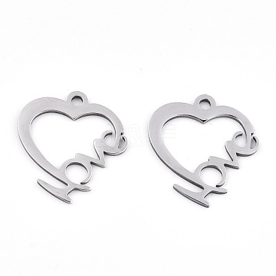 Non-Tarnish Valentine's Day 201 Stainless Steel Pendants STAS-S081-076-1