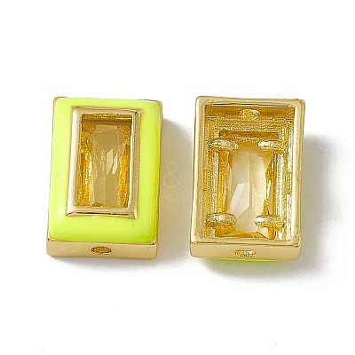Rack Plating Brass Rectangle Beads KK-C007-14G-02-1