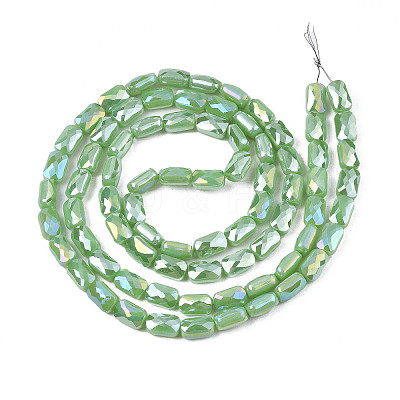 Electroplate Opaque Solid Color Glass Beads Strands X-EGLA-N002-25-A03-1