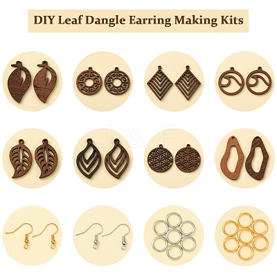 DIY Leaf Dangle Earring Making Kits DIY-FS0008-63B-1