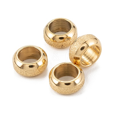 Ion Plating(IP) Frosted 201 Stainless Steel European Beads X-STAS-B020-13G-1